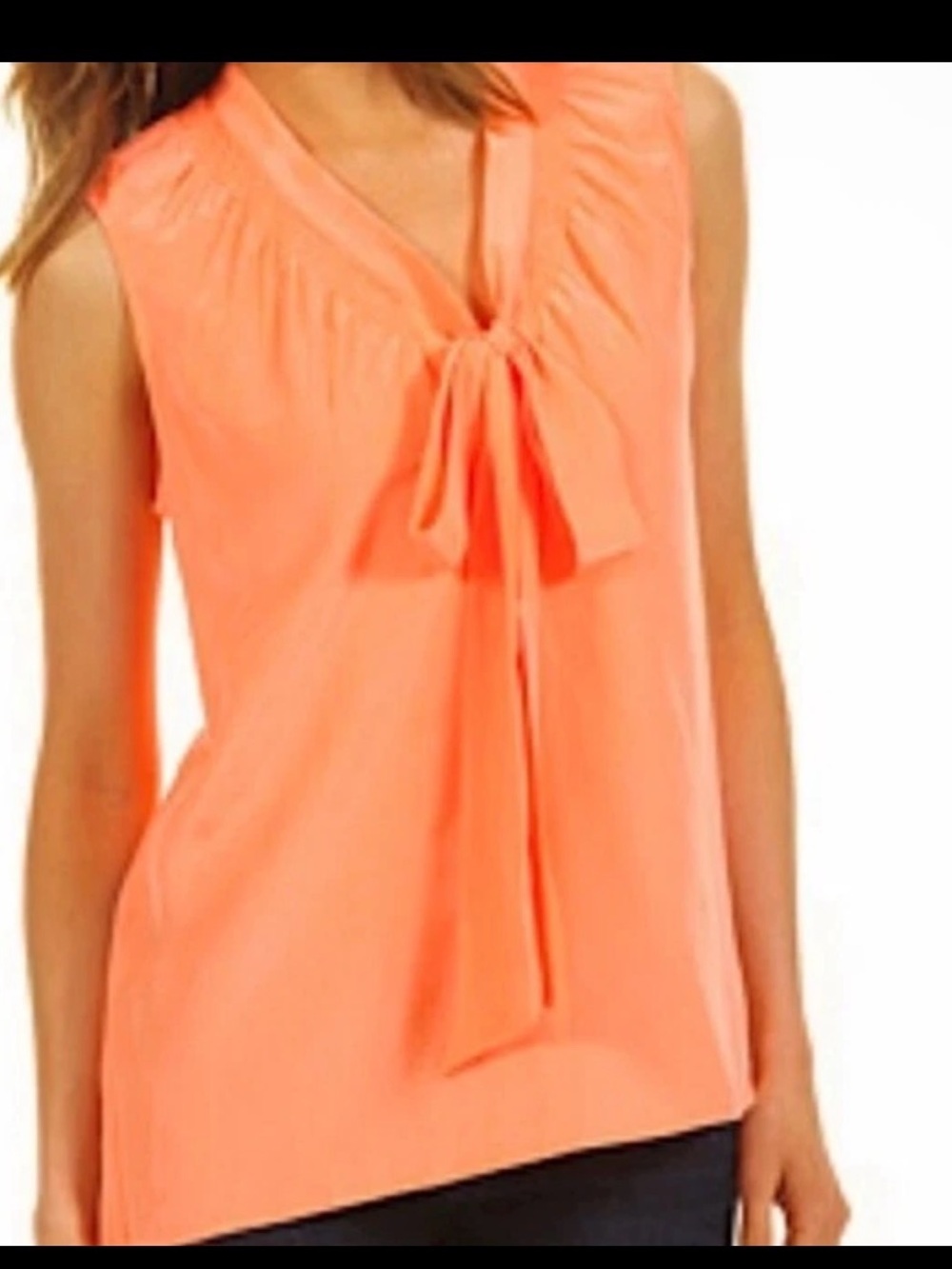 Lilly Pulitzer Dahlia Coral Tie-Neck Sleeveless Camisole